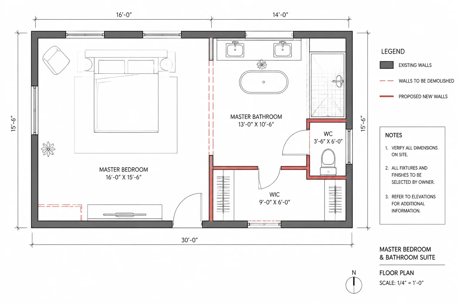 Master Suite Reconfiguration Technical Layout